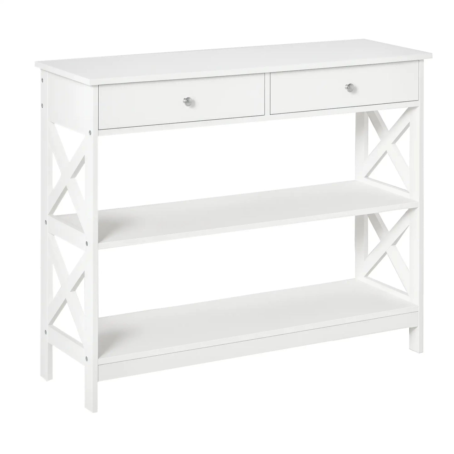 CONSOLA MODERNA BLANCA “X-LINE DOUBLE DRAWER” image 5