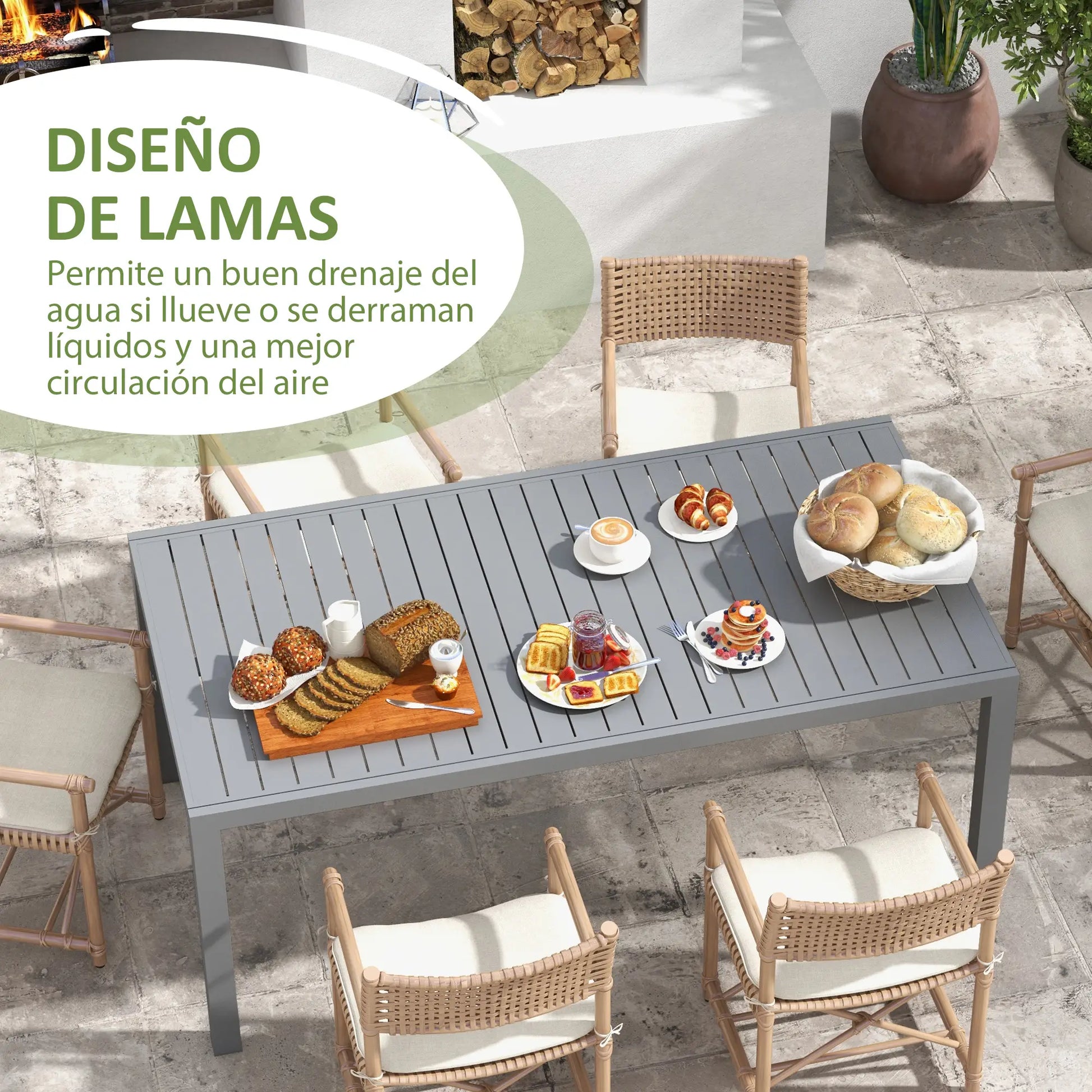MESA DE COMEDOR EXTERIOR EXTENSIBLE ATENAS 180/240 CM image 8