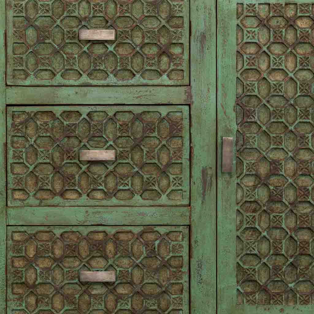 APARADOR ARTESANAL VERDE TOSCANA 3 CAJONES + 2 PUERTAS image 4