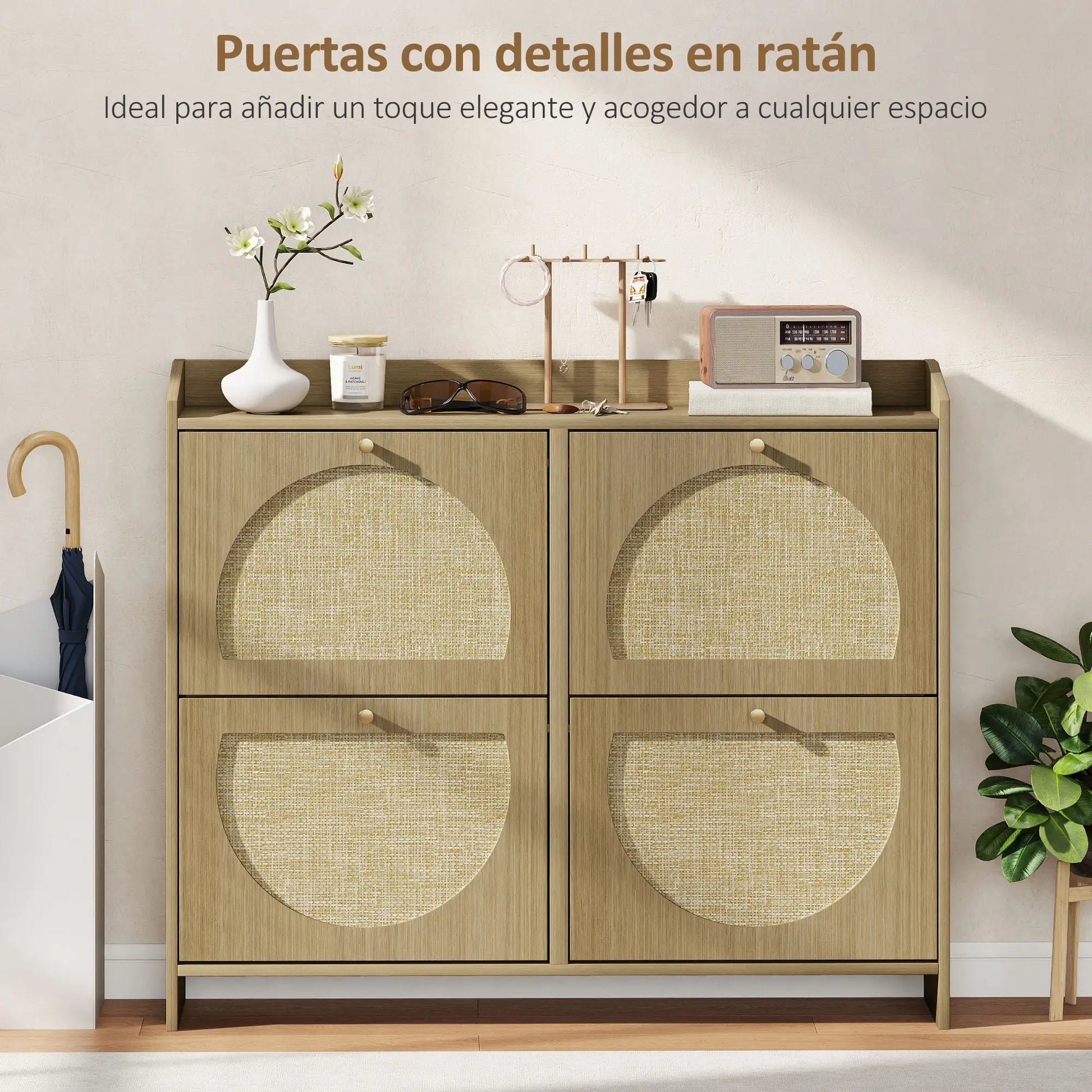 ZAPATERO ESTRECHO RATÁN NORDIC 16 image 0