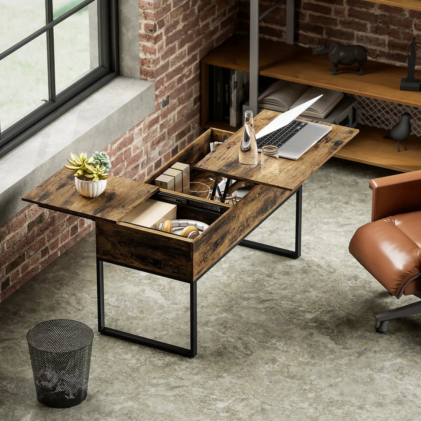 Mesa de Centro Elevable “DUAL LIFT & SLIDE RÚSTICA” image 0
