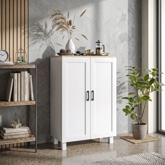 🗄️ MUEBLE AUXILIAR MODERNO 60 CM CON 2 PUERTAS Y ESTANTE AJUSTABLE – BLANCO O NEGRO
