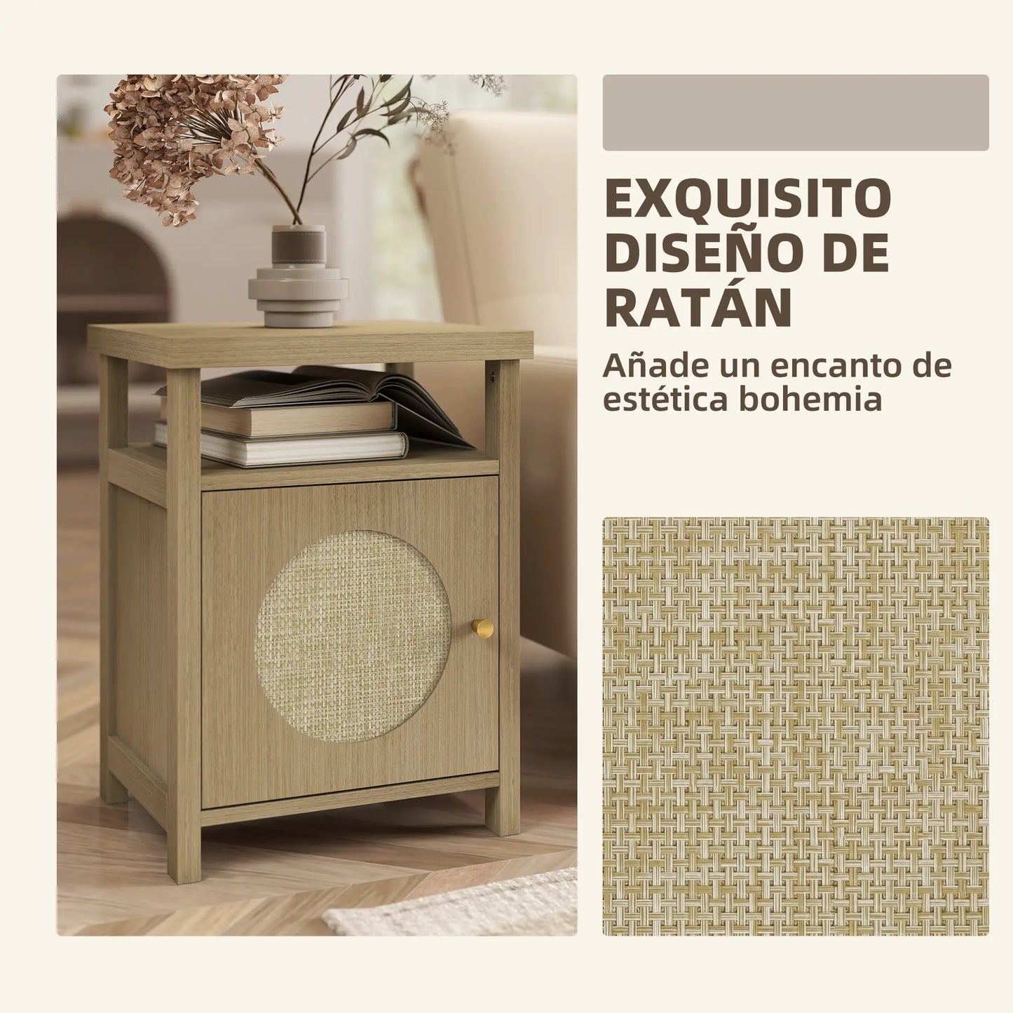 MESITA DE NOCHE BOHO RATÁN NATURAL ARMONY image 6