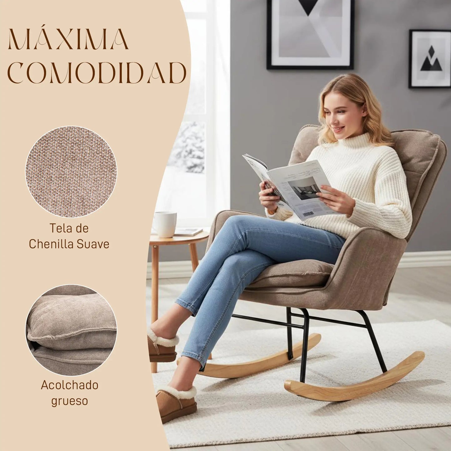 SILLA MECEDORA NUBA RELAX · BALANCÍN DE MADERA DE HAYA · IDEAL LACTANCIA image 5