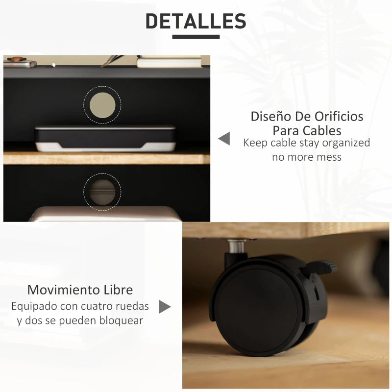 MUEBLE TV CON RUEDAS NEGRO image 4