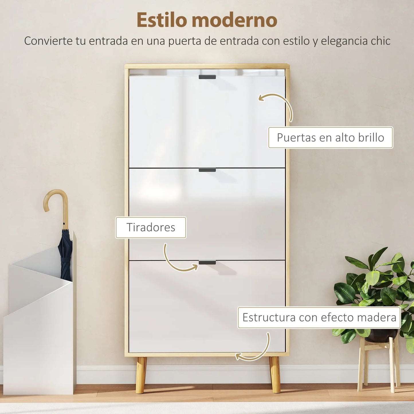 ZAPATERO DE ENTRADA MODELO BRILLO ROBLE NORDIC image 7