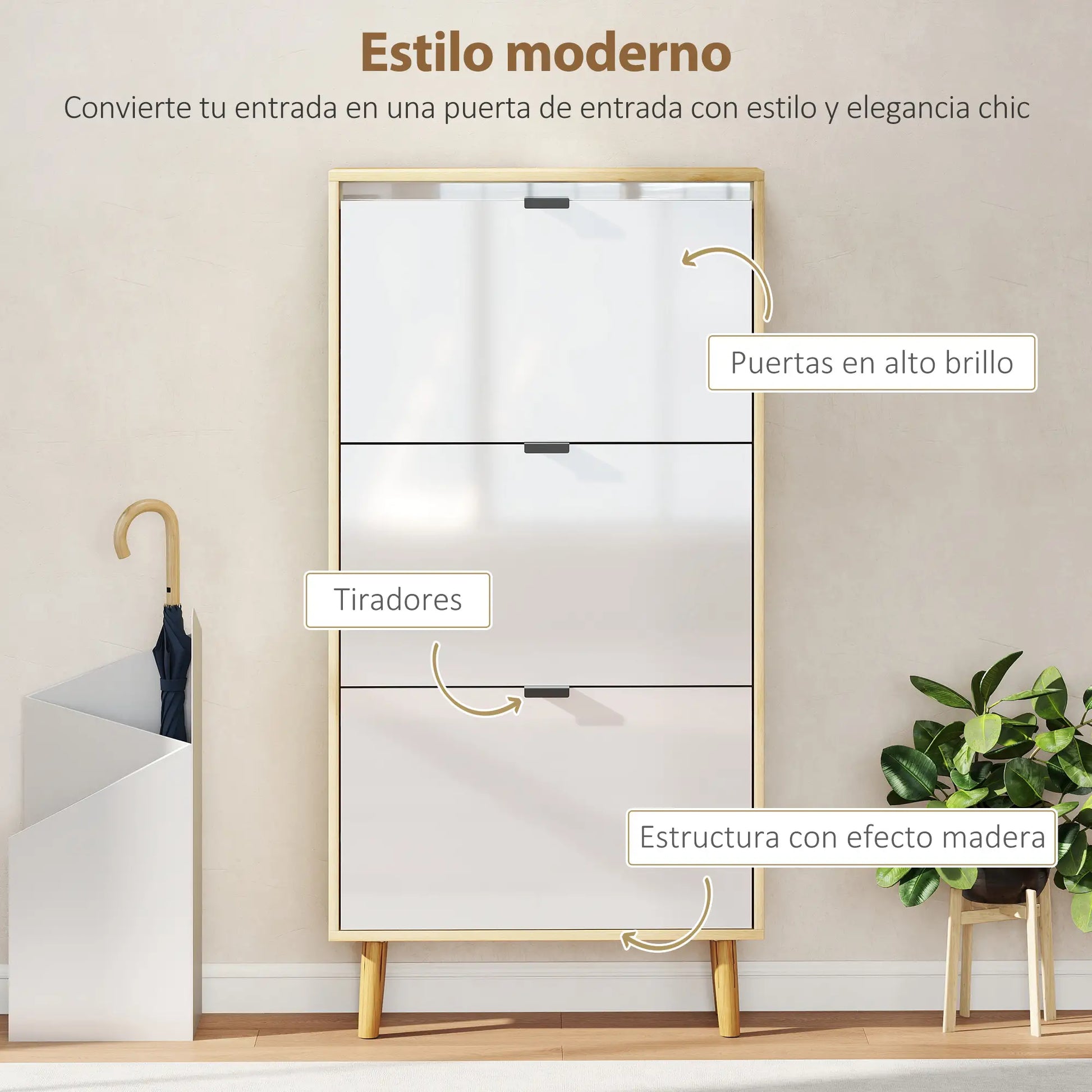 ZAPATERO DE ENTRADA MODELO BRILLO ROBLE NORDIC image 7