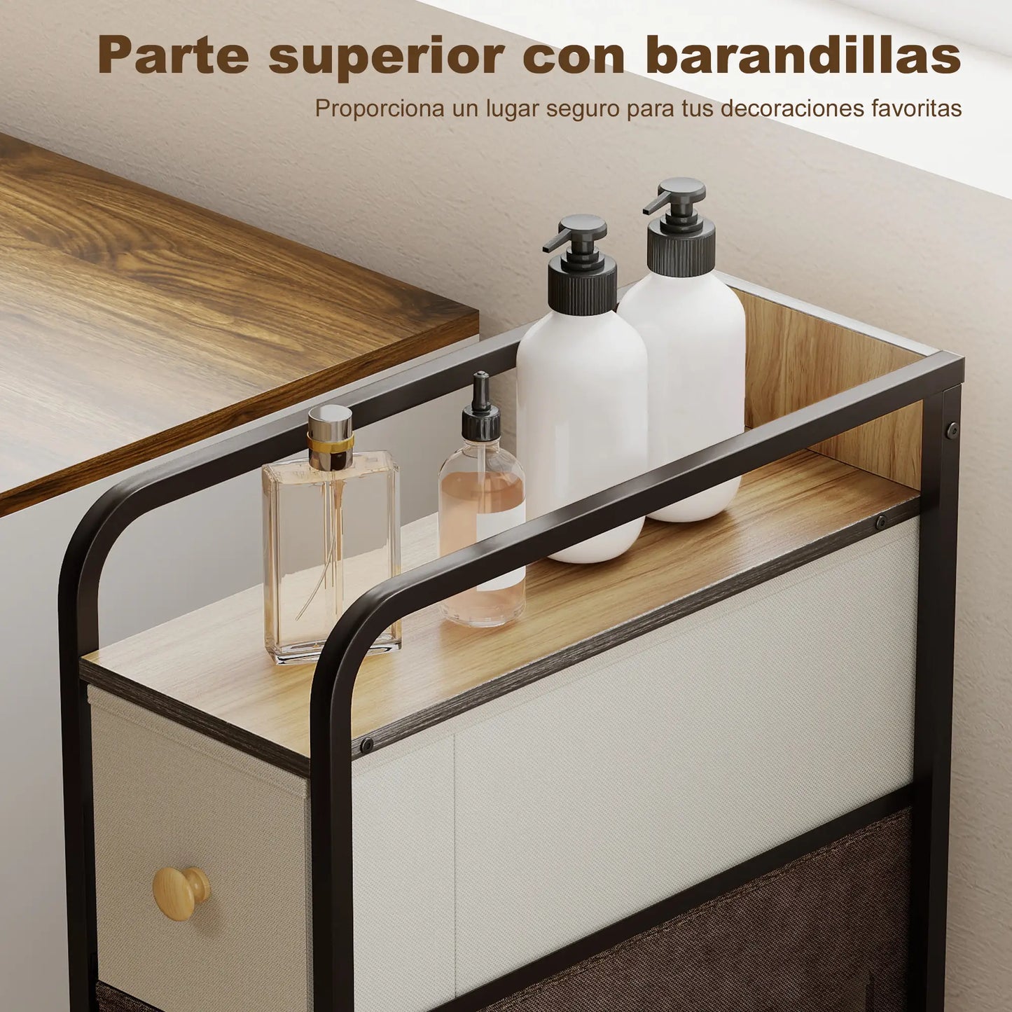 CÓMODA ESTRECHA COLORA SLIM · 4 CAJONES DE TELA image 9