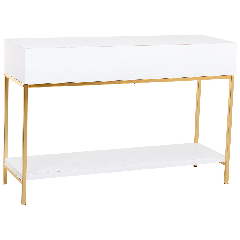 RECIBIDOR MARTA BLANCO CON 2 CAJONES DE MADERA Y METAL image 6