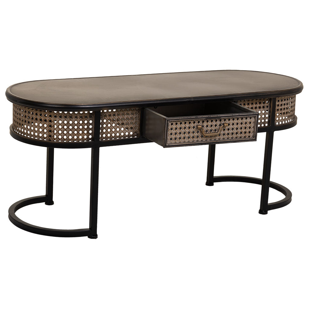 KIT MESA AUXILIAR ALKA DE METAL MARRÓN 1 CAJÓN image 1