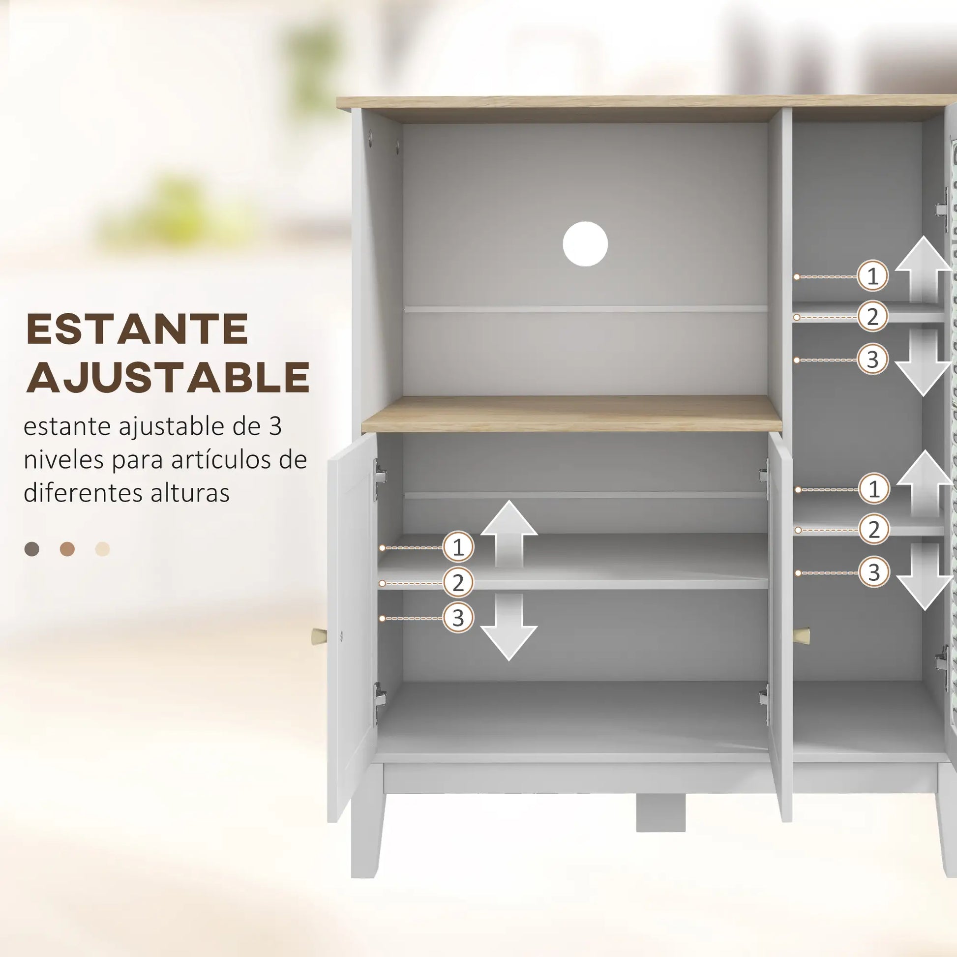 APARADOR MUEBLE AUXILIAR DE COCINA MODELO BLANCOMICRO image 1