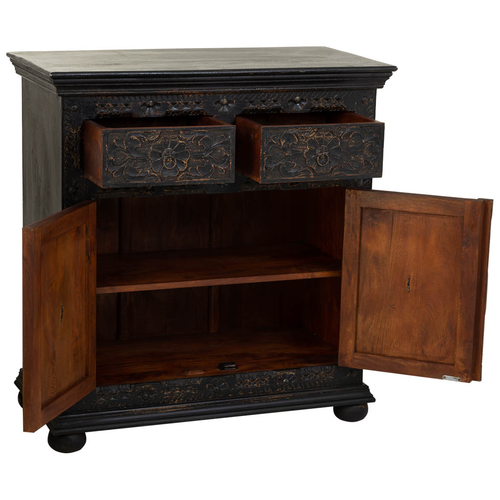 APARADOR DALIAN BLACK ARTESANAL 2 CAJONES Y 2 PUERTAS image 1