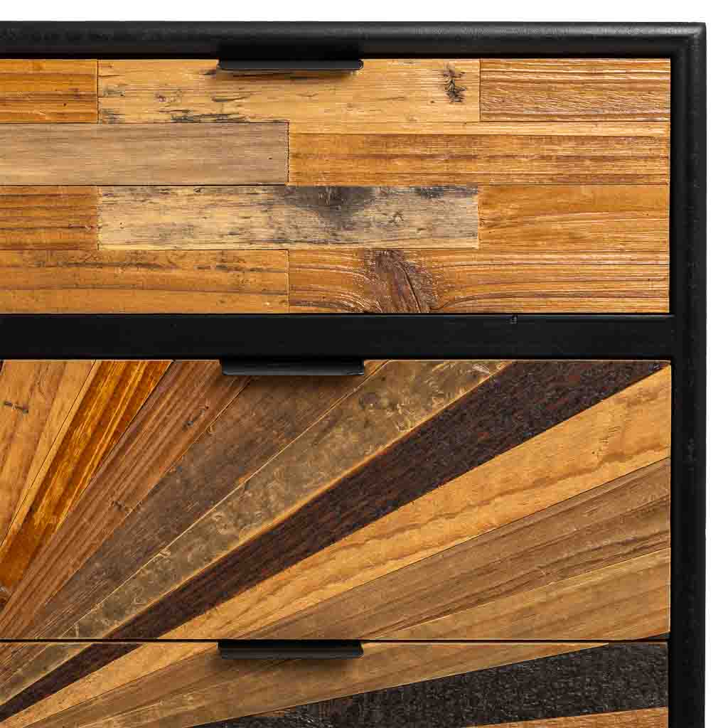 CÓMODA TAKI DE MADERA RECUPERADA NEGRA 5 CAJONES image 7