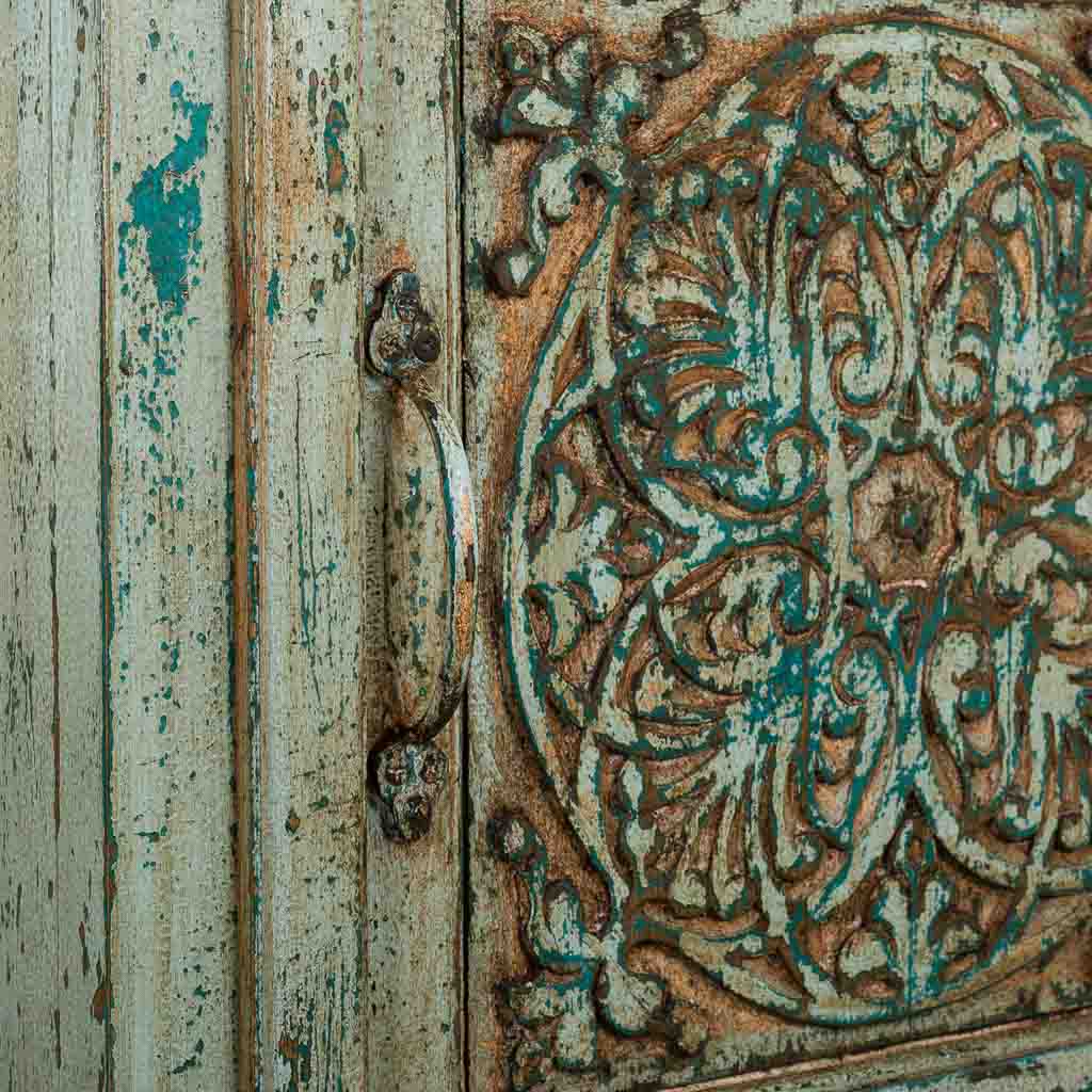 ARMARIO DALIAN VERDE AGUAMARINA ARTESANAL DE MADERA MACIZA image 6