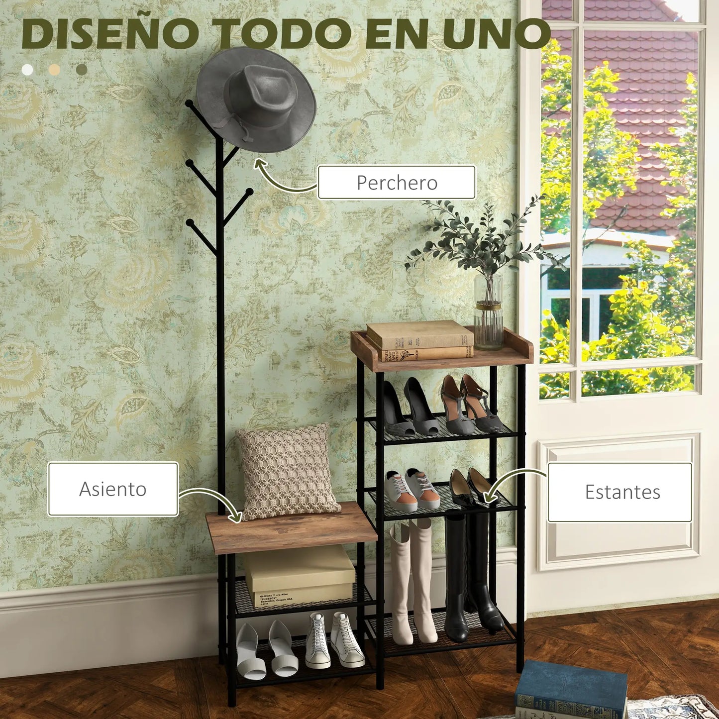 PERCHERO INDUSTRIAL RUST IRON 5 ESTANTES image 9