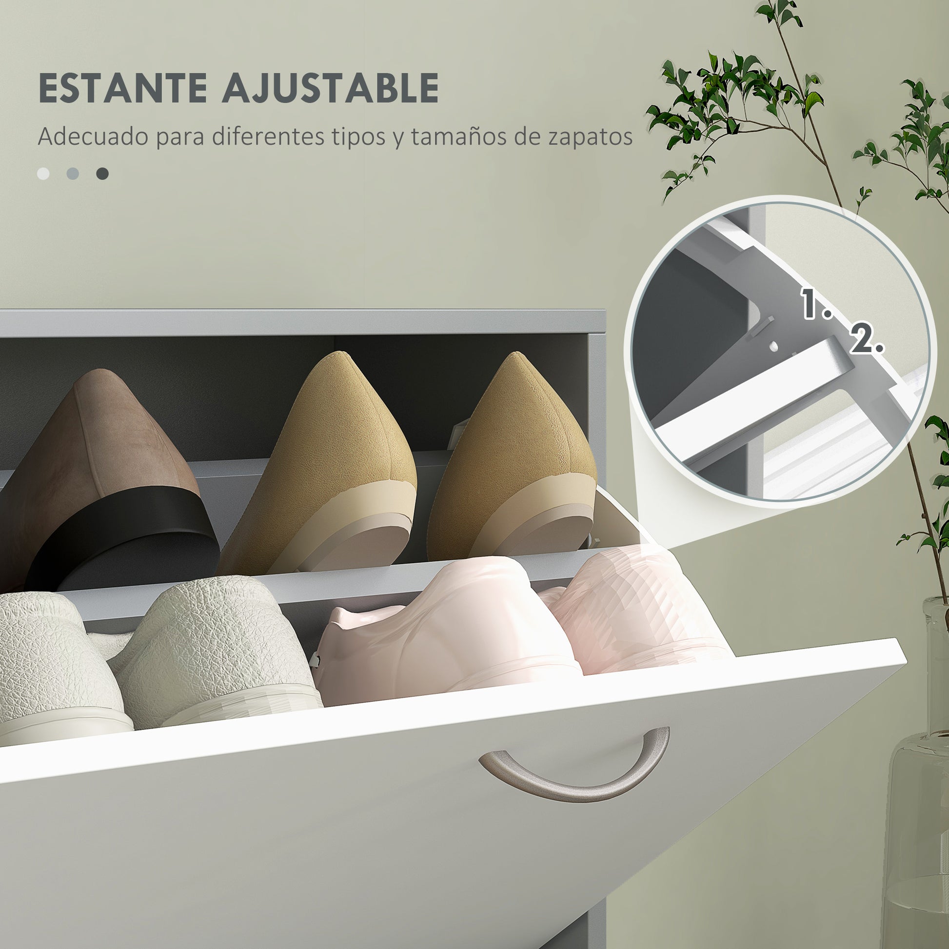 RECIBIDOR MIRROR&STORE GREY&WHITE 3 EN 1 image 2