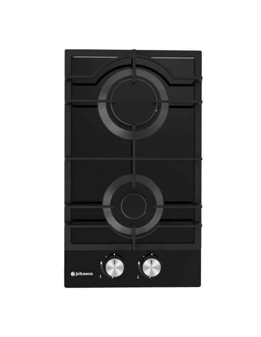 🔥 Encimera de Gas Johnson JAMA230BN Cristal Negro – 30 cm con 2 Fuegos