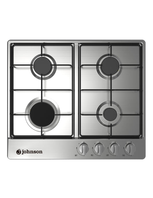🔥 Encimera de Gas Johnson JAMA4BX1A Inox – 60 cm con 4 Fuegos