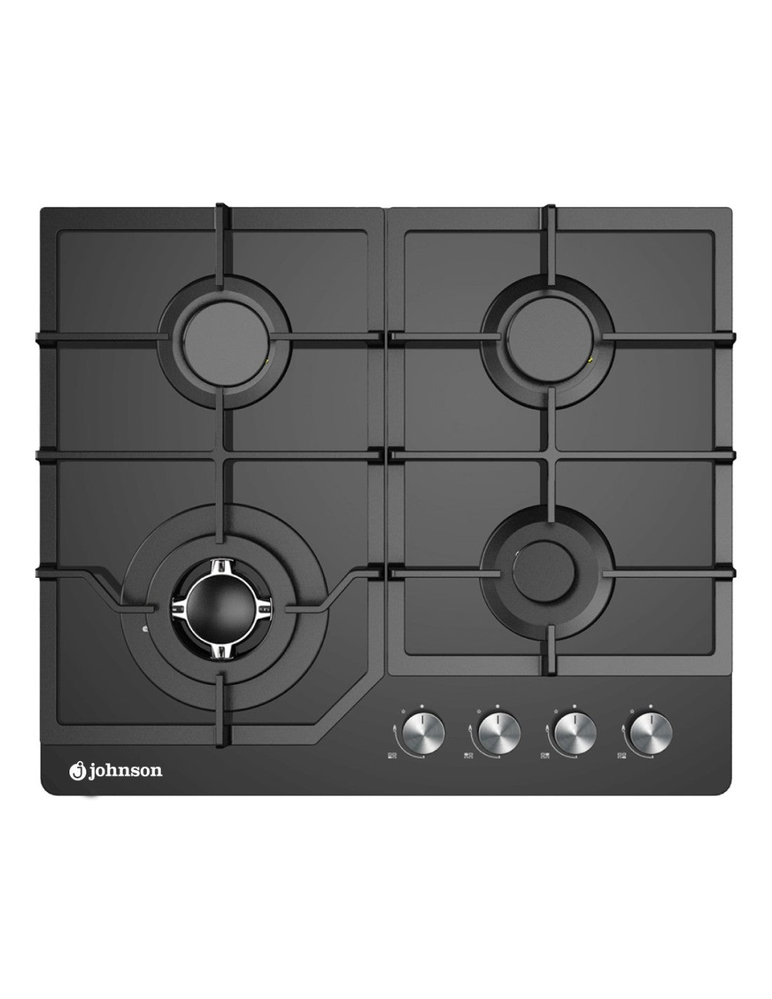 🔥 Encimera de Gas Johnson JAMA4BN1 Cristal Negro – 60 cm con 4 Fuegos y Triple Llama
