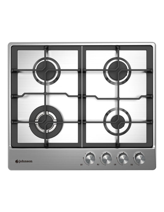 🔥 Encimera de Gas Johnson JAMA4BX1 Inox – 60 cm con 4 Fuegos y Triple Llama