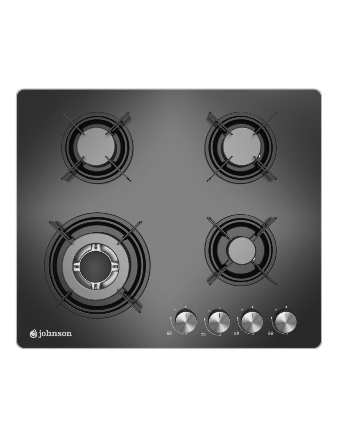 🔥 Encimera de Gas Johnson JAMA4BN Cristal Negro – 60 cm con 4 Fuegos y Triple Llama