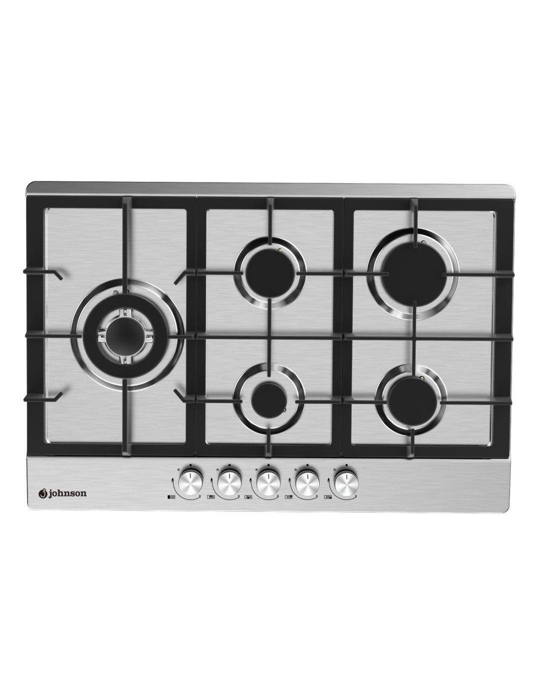 🔥 Encimera de Gas Johnson JAMA575BX Inox – 75 cm con 5 Fuegos y Triple Llama