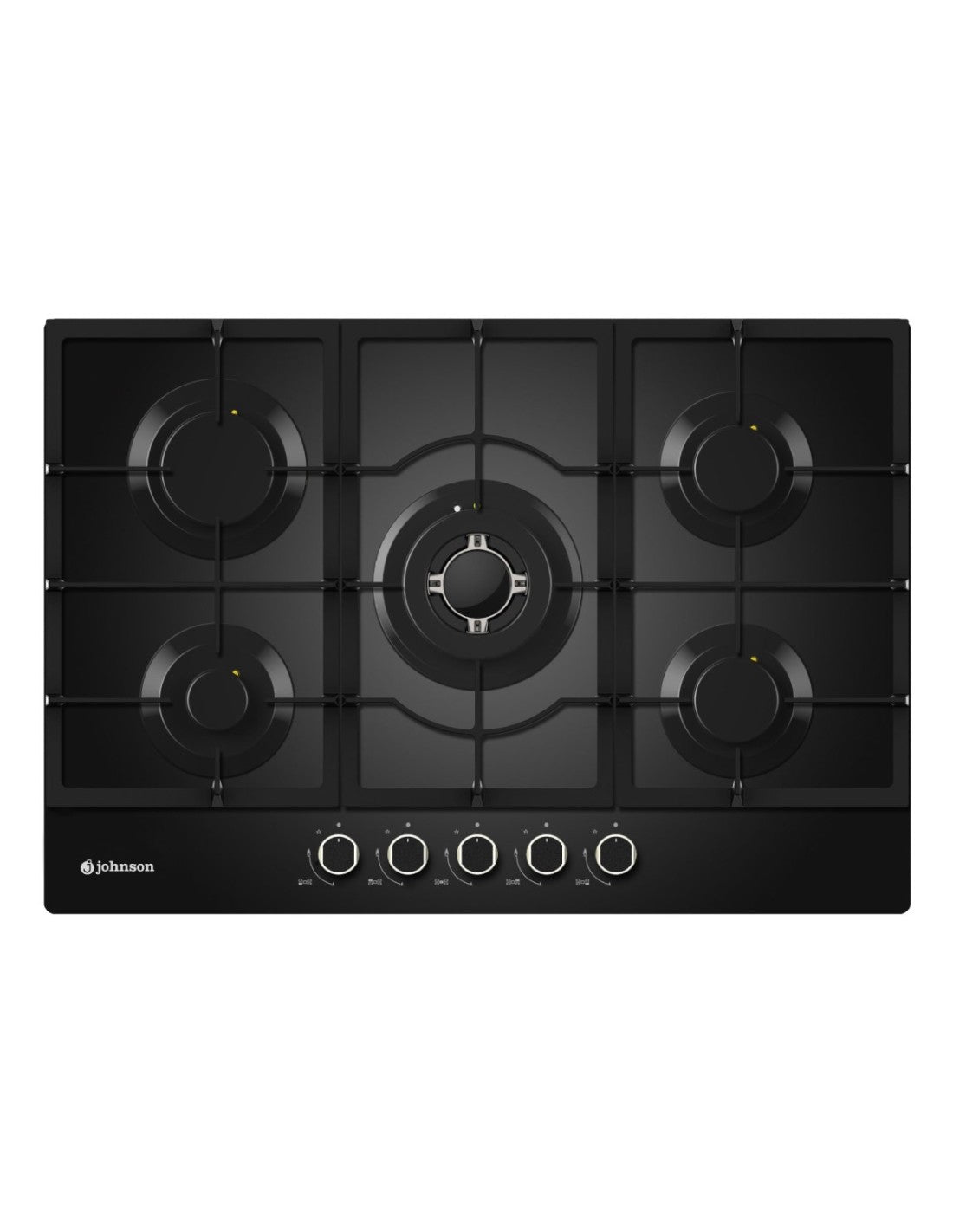 🔥 Encimera de Gas Johnson JAMA575BN Cristal Negro – 75 cm con 5 Fuegos y Triple Llama