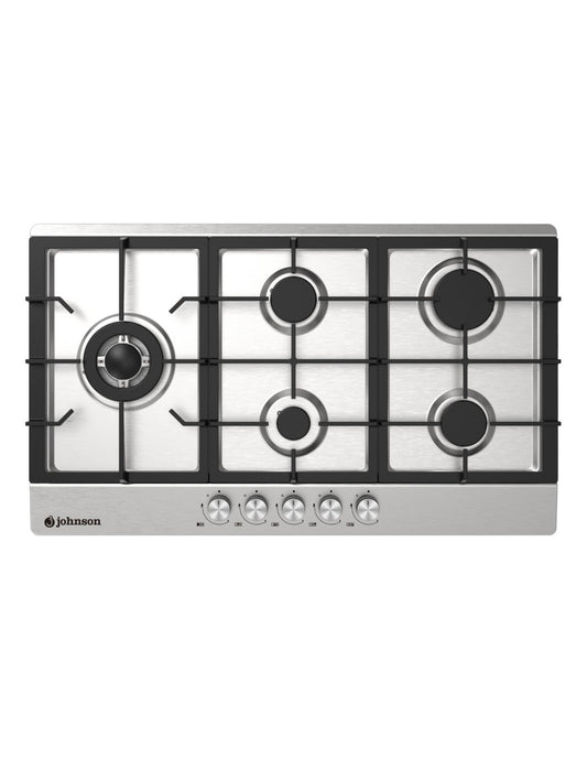 🔥 Encimera de Gas Johnson JAMA590BX Inox – 90 cm con 5 Fuegos y Triple Llama