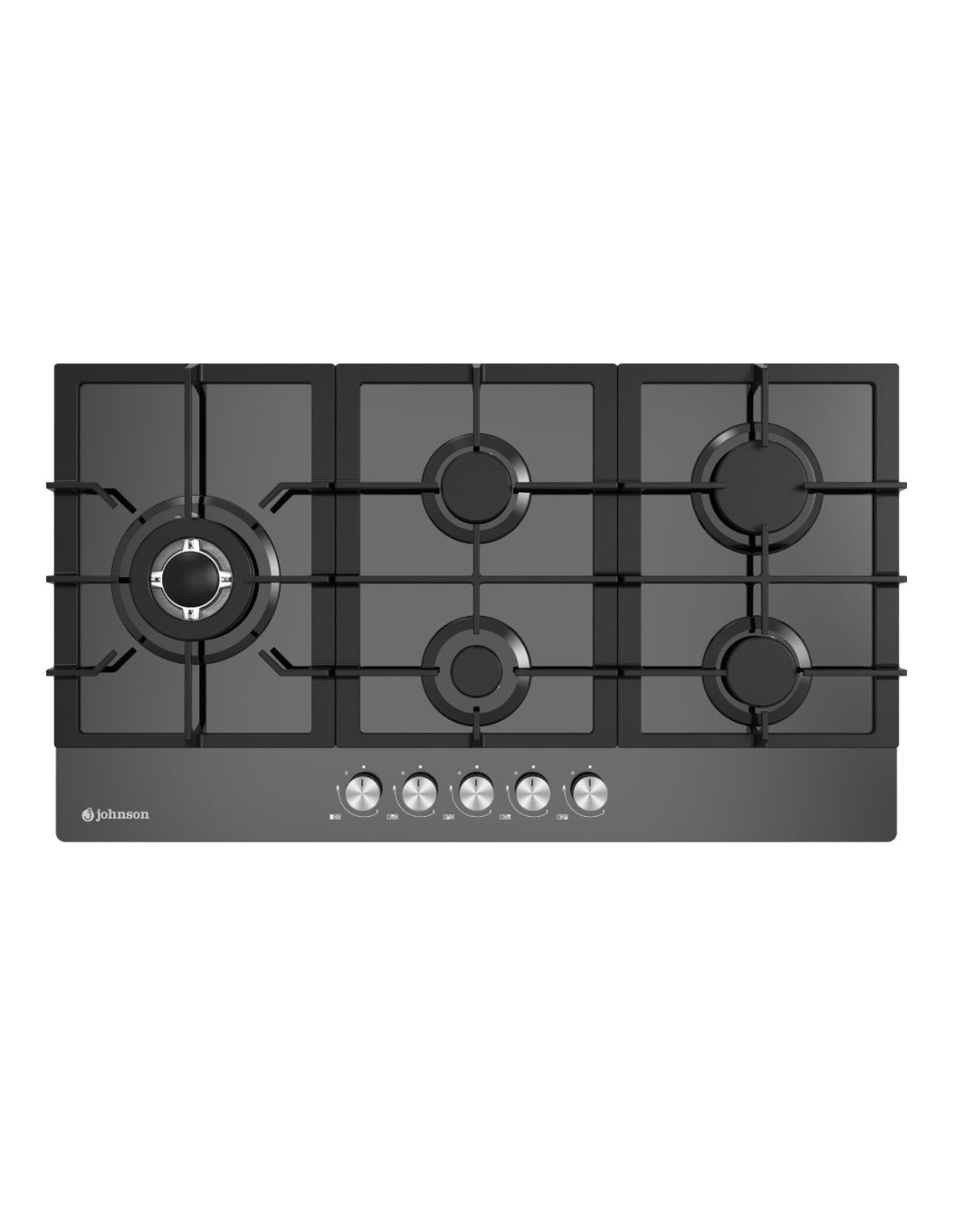 🔥 Encimera de Gas Johnson JAMA590BN Cristal Negro – 90 cm con 5 Fuegos y Triple Llama