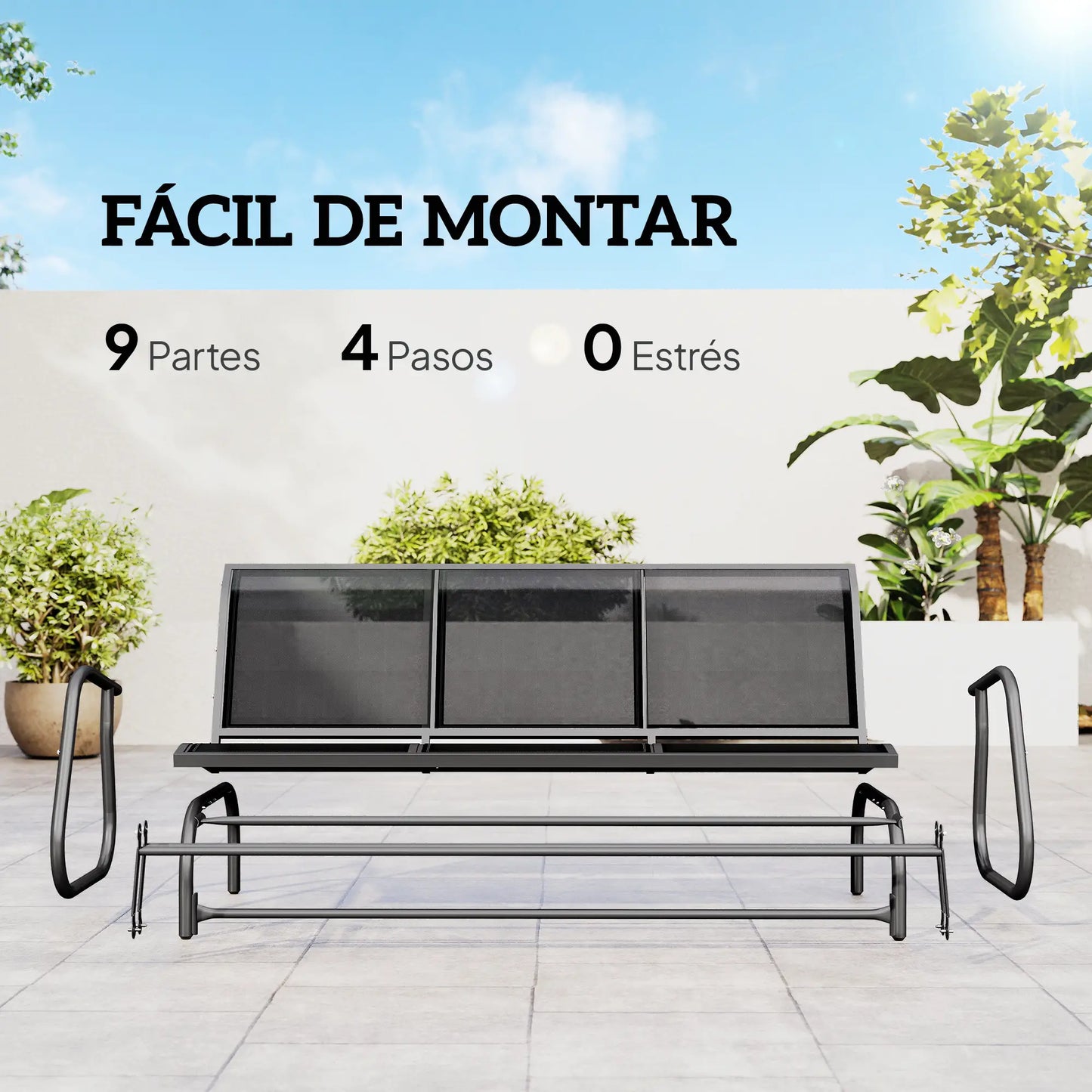 🌿 Mecedora de Jardín RELAX SWING XL 3 Plazas