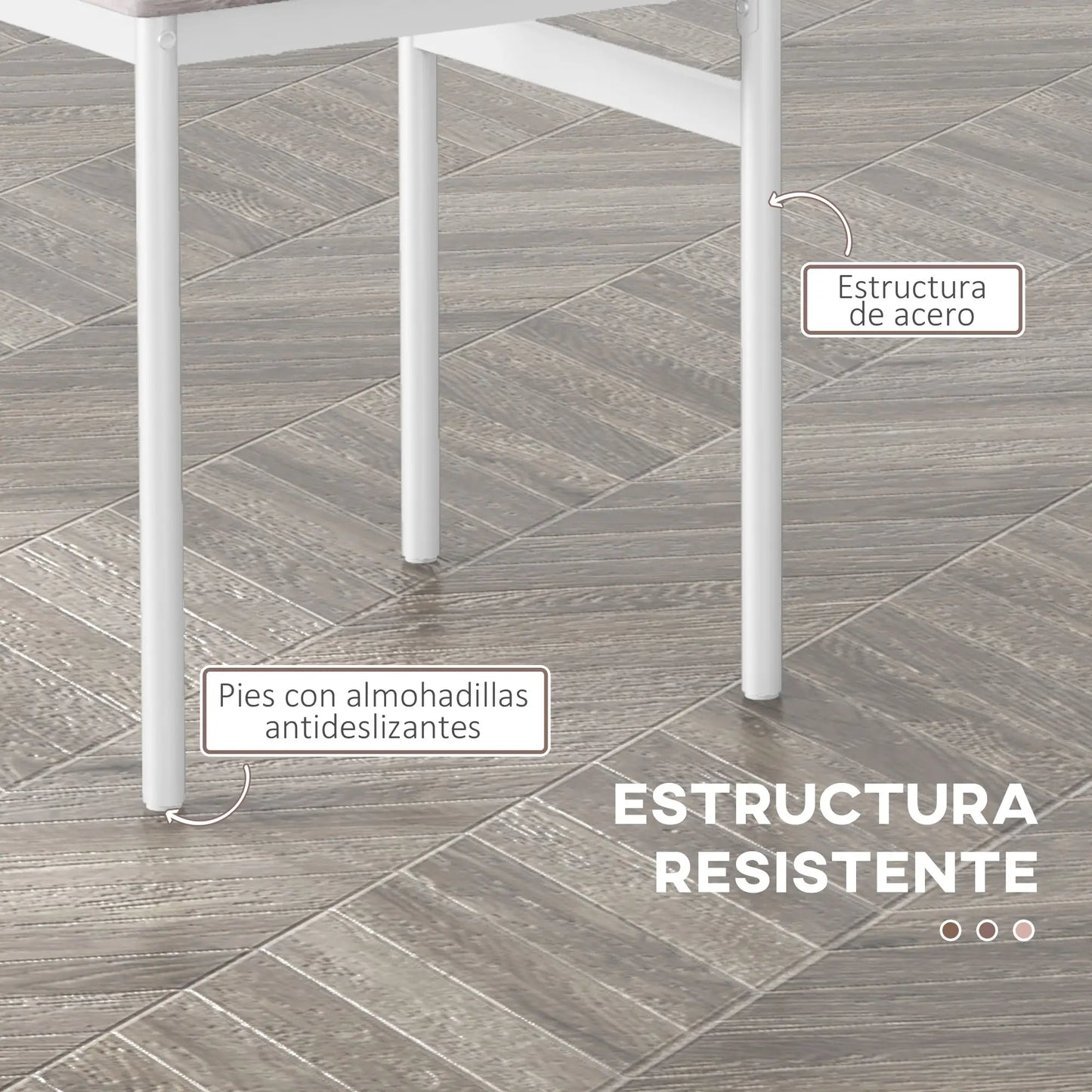 🍽️ Conjunto de Comedor NORDIC PLUS 110 cm – Mesa + 4 Sillas