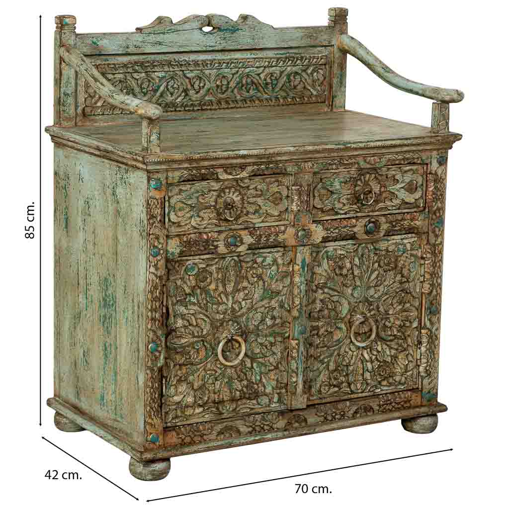 APARADOR DALIAN AQUA GREEN COMPACT ARTESANAL image 2