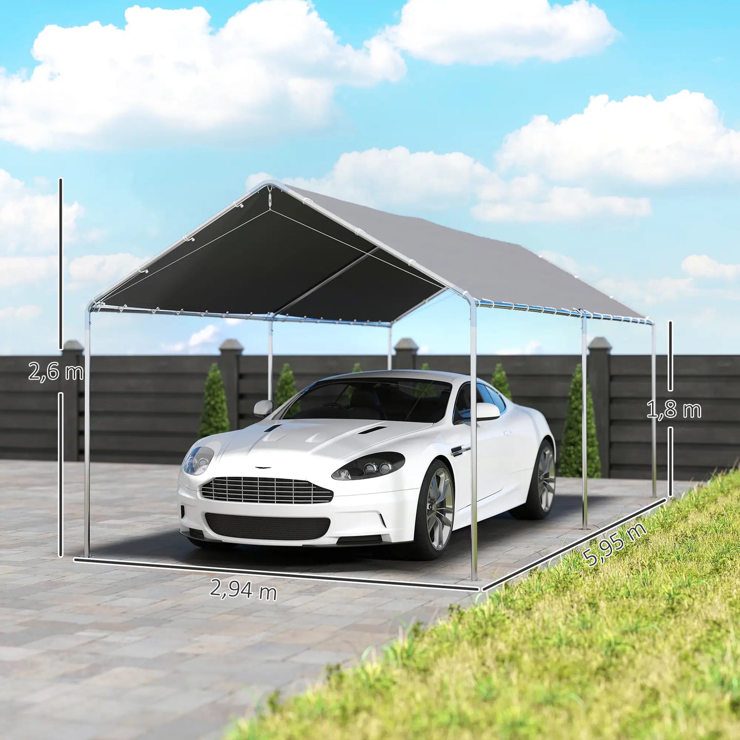 CARPA GARAJE PORTÁTIL TITAN PARK 3X6 PARA COCHE image 4