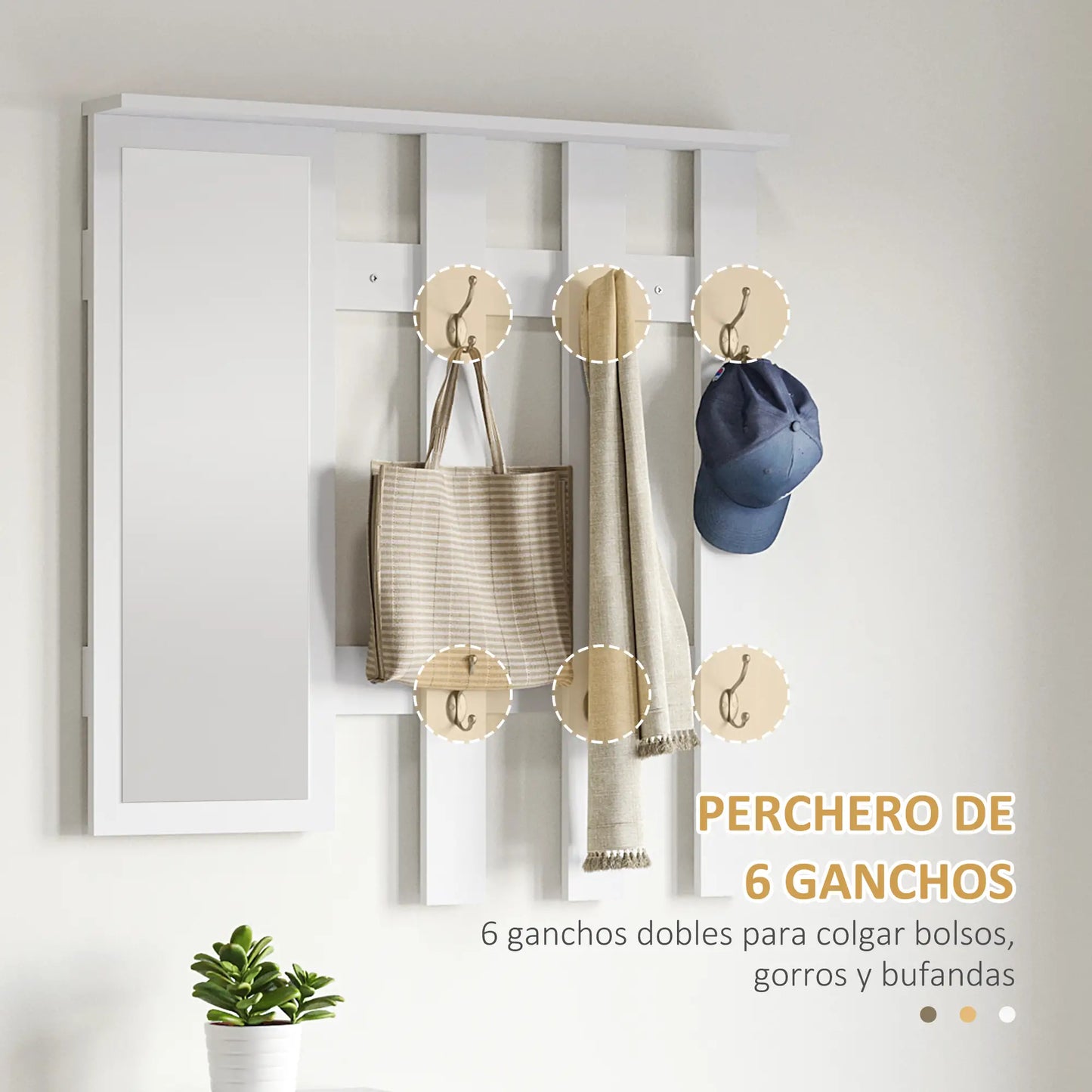 RECIBIDOR BRIGHT&STORE WHITE 3 EN 1 image 1