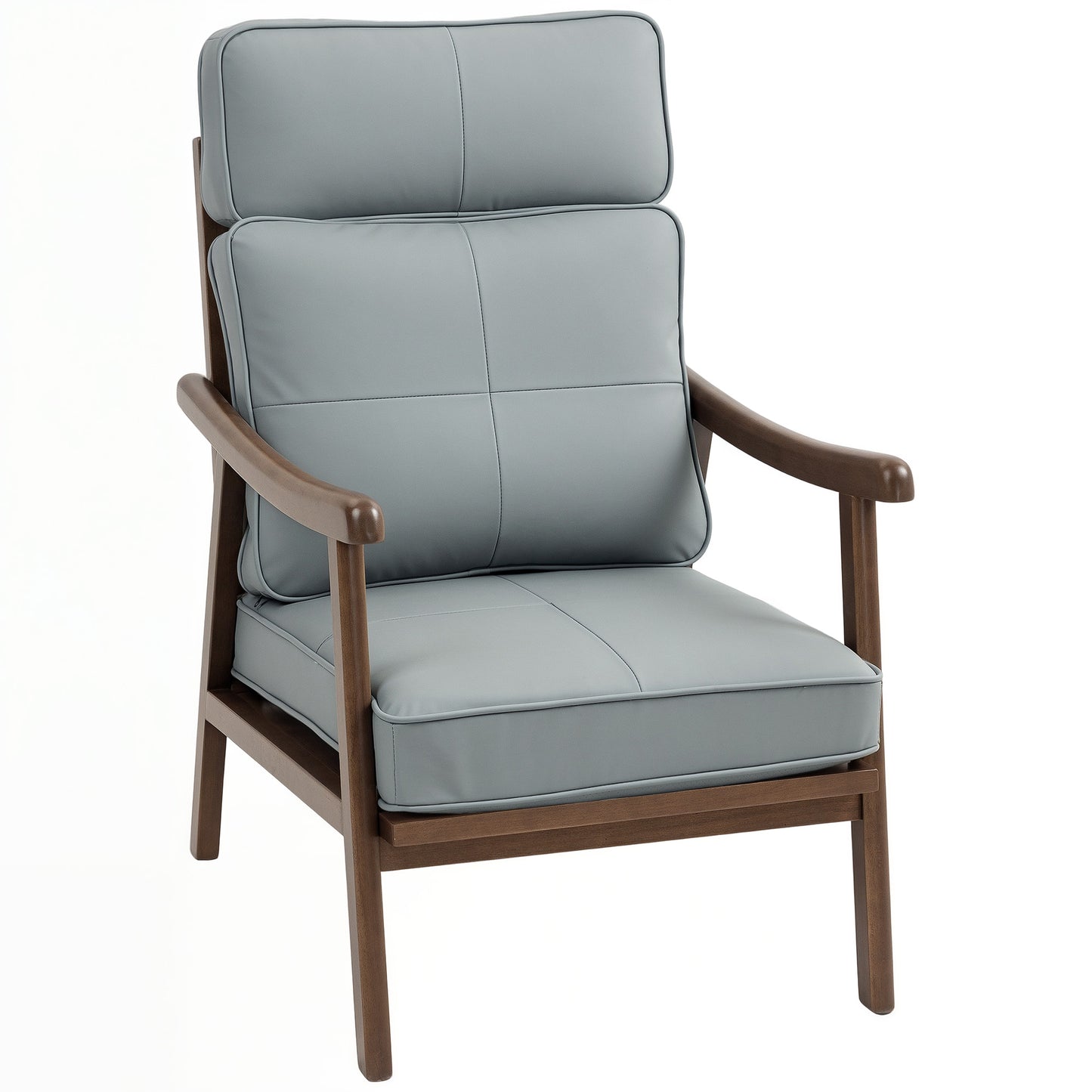 SILLÓN MODELO NOGAL GRIS – SILLÓN TAPIZADO EN PU image 0