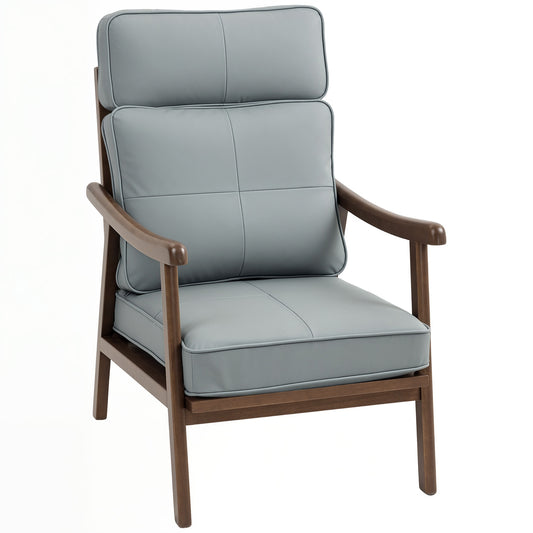 SILLÓN MODELO NOGAL GRIS – SILLÓN TAPIZADO EN PU image 0