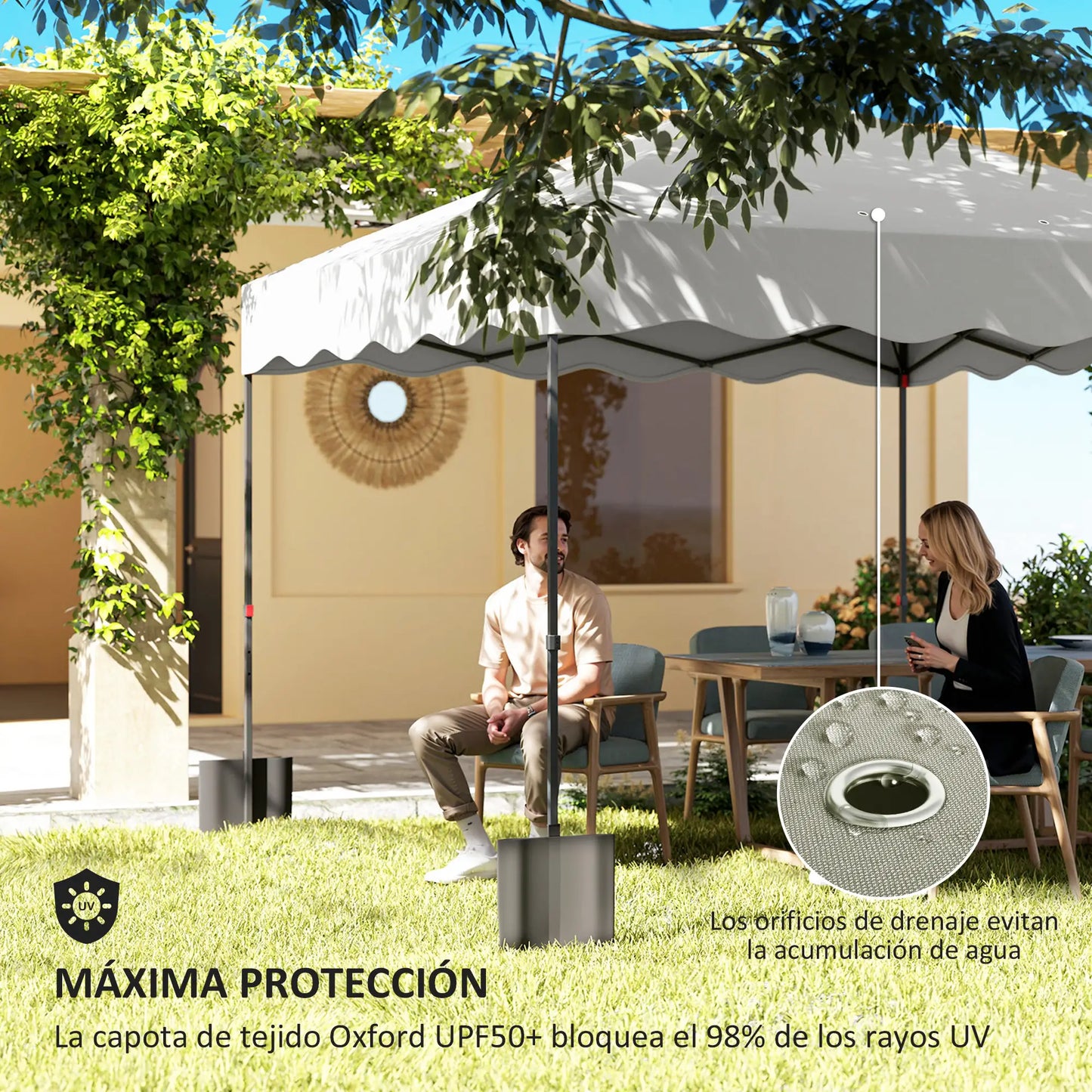 CARPA PLEGABLE DE JARDÍN AURA SHADE 3X3 BLANCA image 4