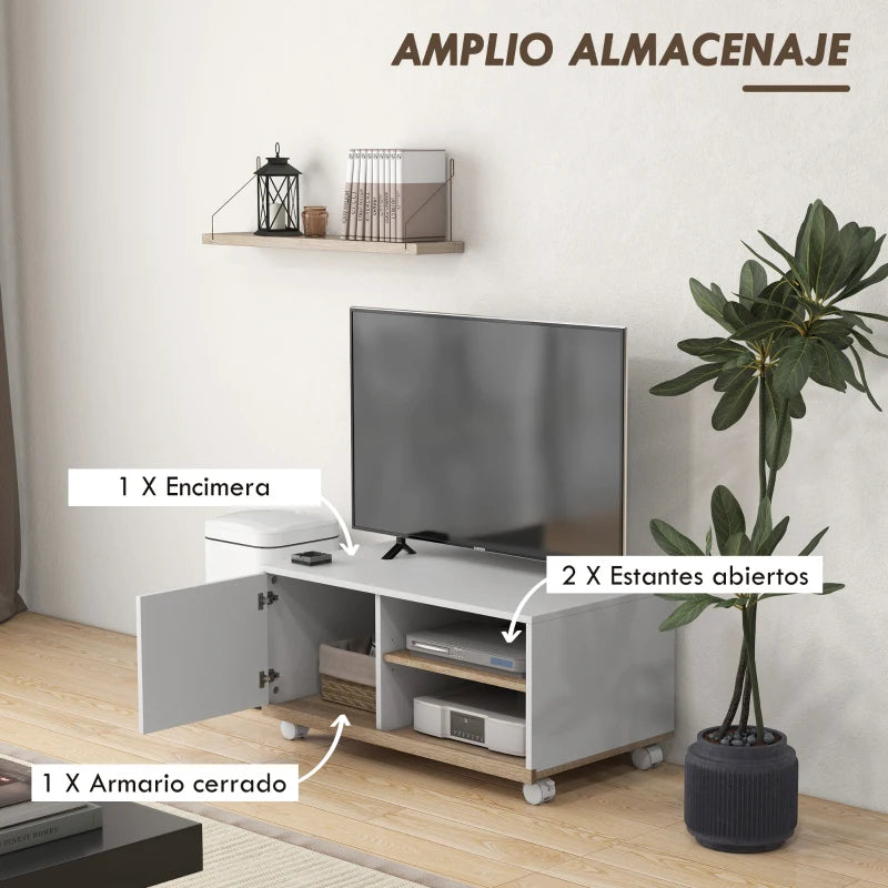 MUEBLE TV CON RUEDAS BLANCO image 7