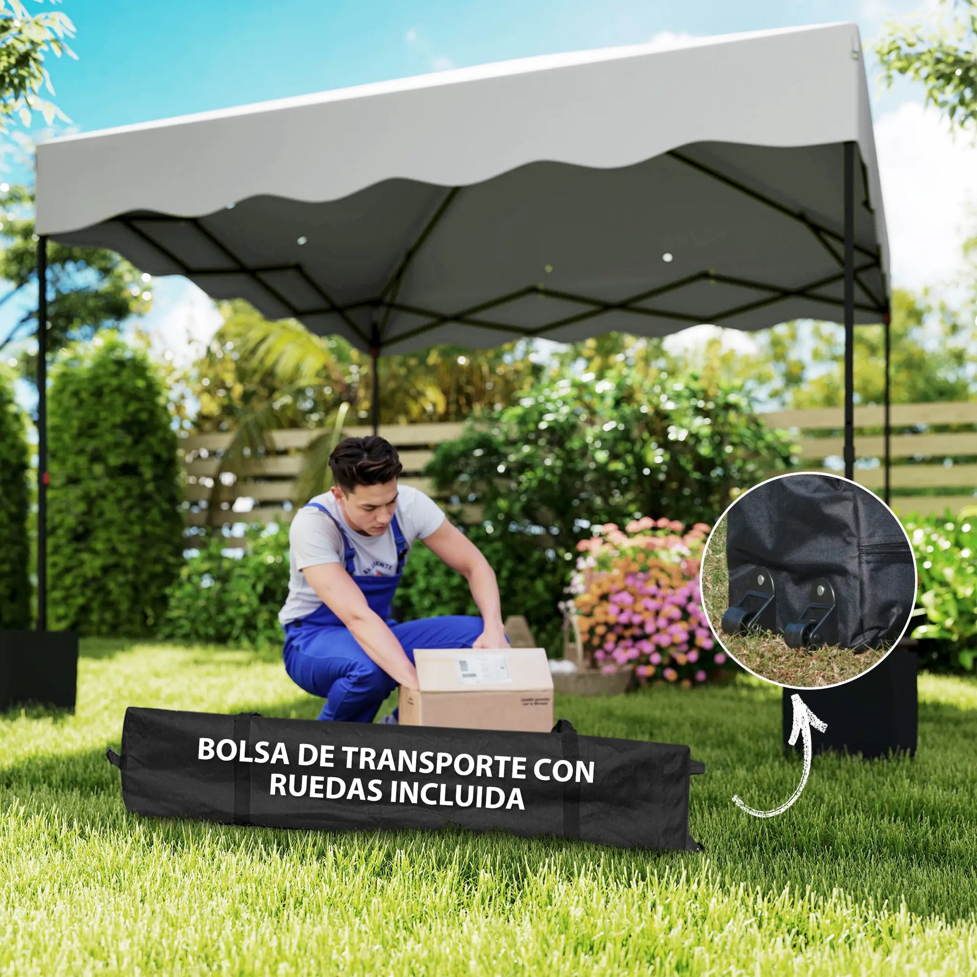 CARPA PLEGABLE DE JARDÍN AURA SHADE 3X3 BLANCA image 6