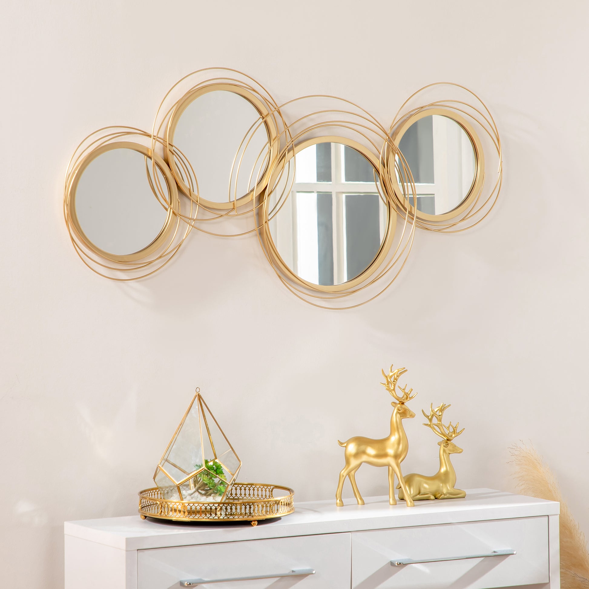 DECORACIÓN METÁLICA ESPEJOS ORBIT GOLD image 1