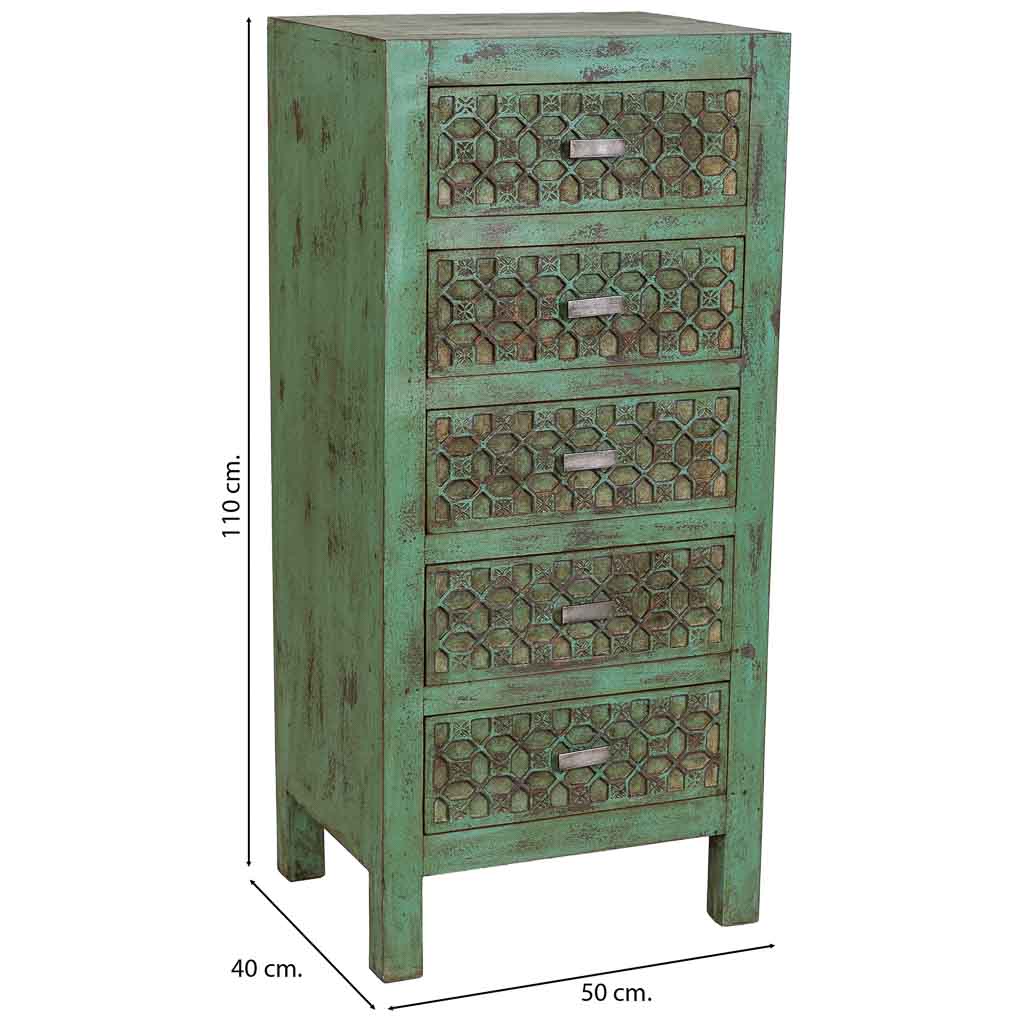 SINFONIER DE MADERA ARTESANAL 5 CAJONES – COLECCIÓN TOSCANA image 2