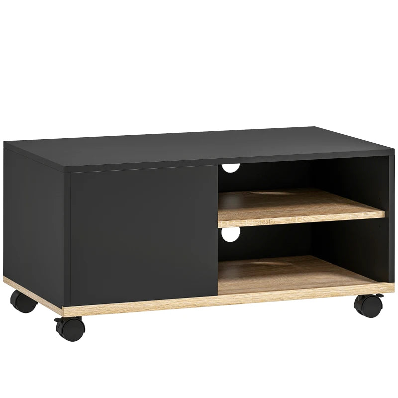 MUEBLE TV CON RUEDAS NEGRO image 2
