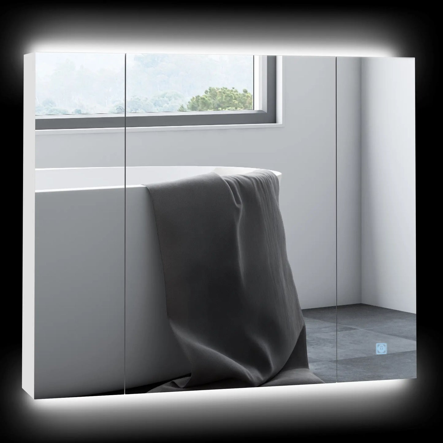 ARMARIO DE BAÑO CON ESPEJO LED LUMIARIS 90 image 0