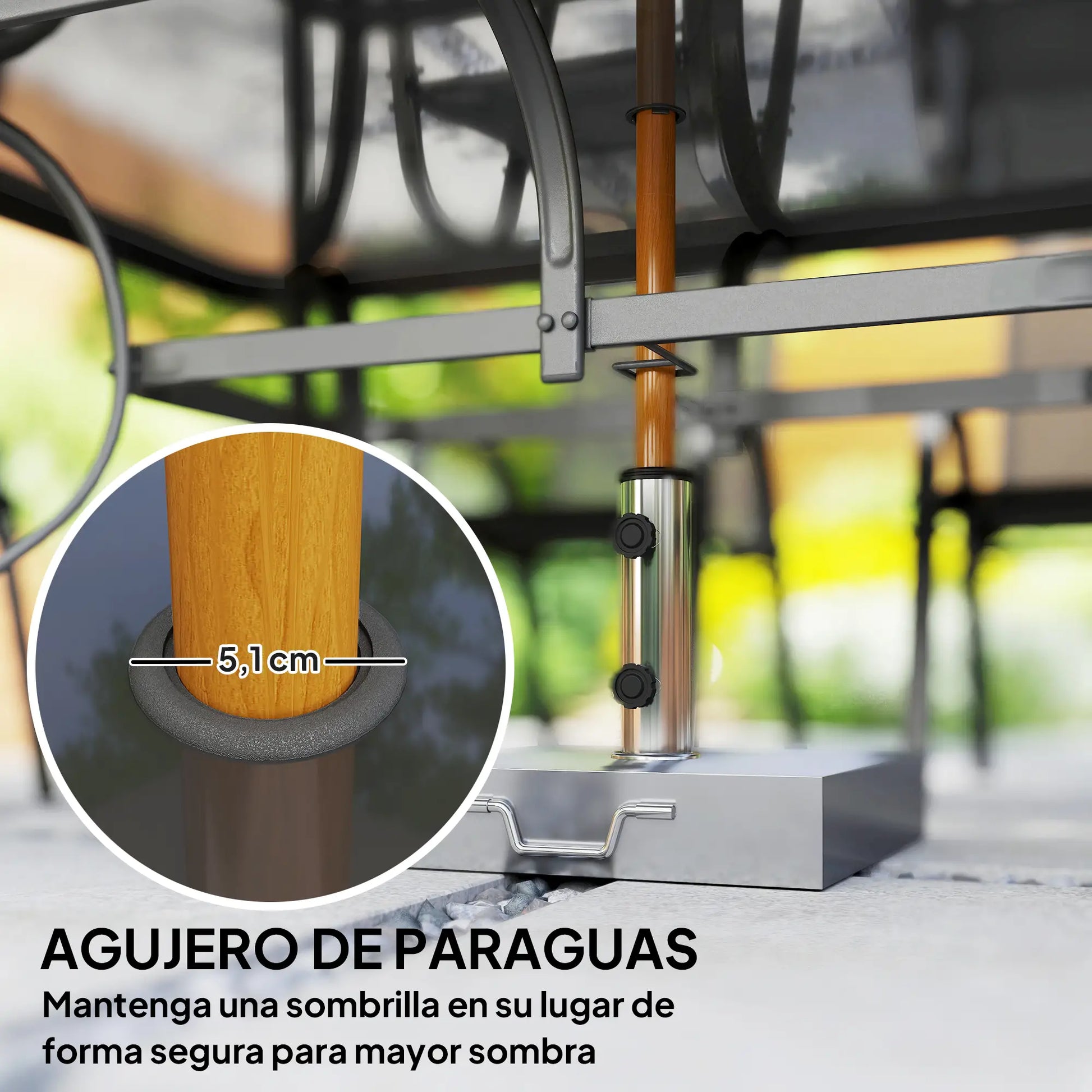 CONJUNTO DE JARDÍN OASIS DINING 7 PIEZAS – MESA Y 6 SILLAS PARA TERRAZA image 9