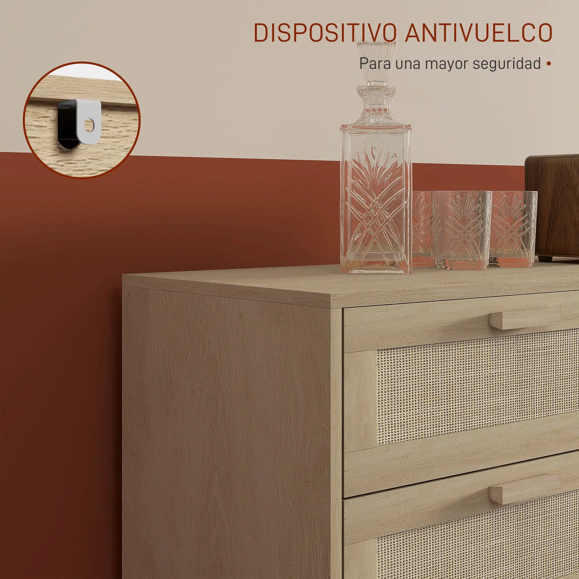 CÓMODA BOHO RATTAN SIX 110 image 3
