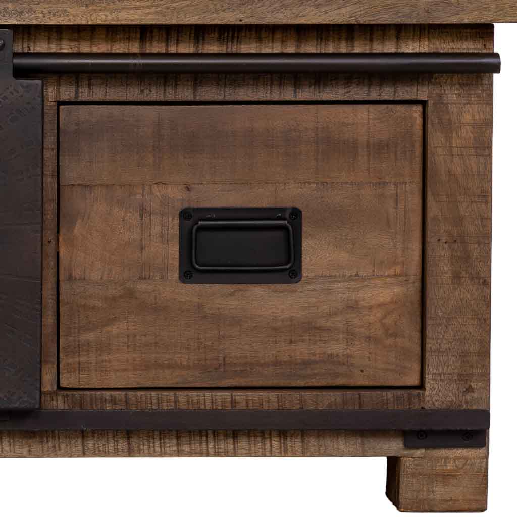 MESA DE CENTRO ÓXIDO ARTESANAL DE MADERA MACIZA image 6