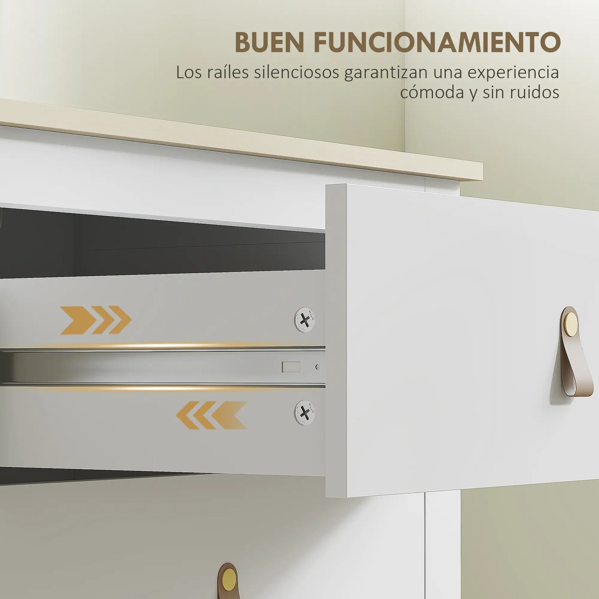 CÓMODA SIXDRAWER PU BLANCA image 2
