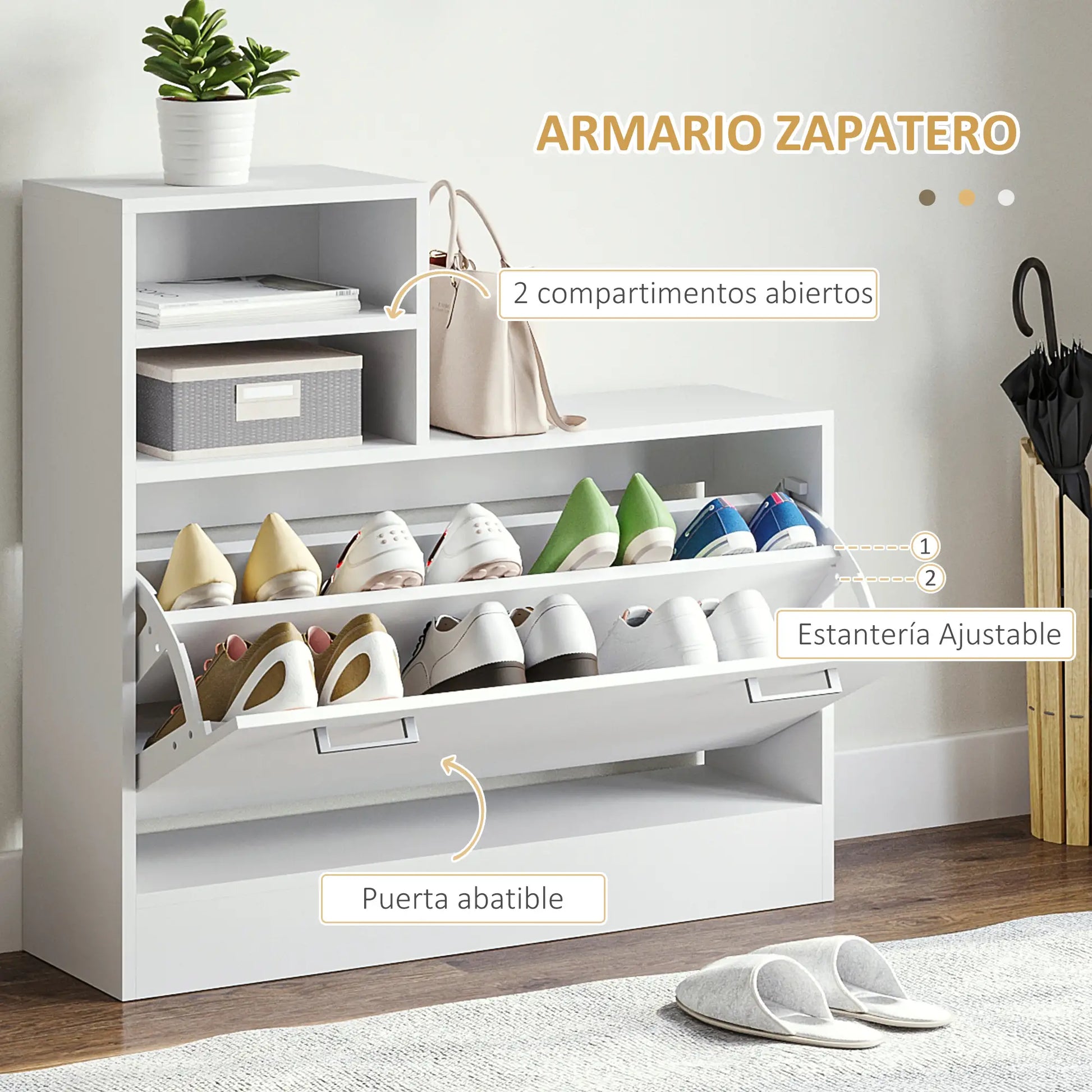 RECIBIDOR BRIGHT&STORE WHITE 3 EN 1 image 8