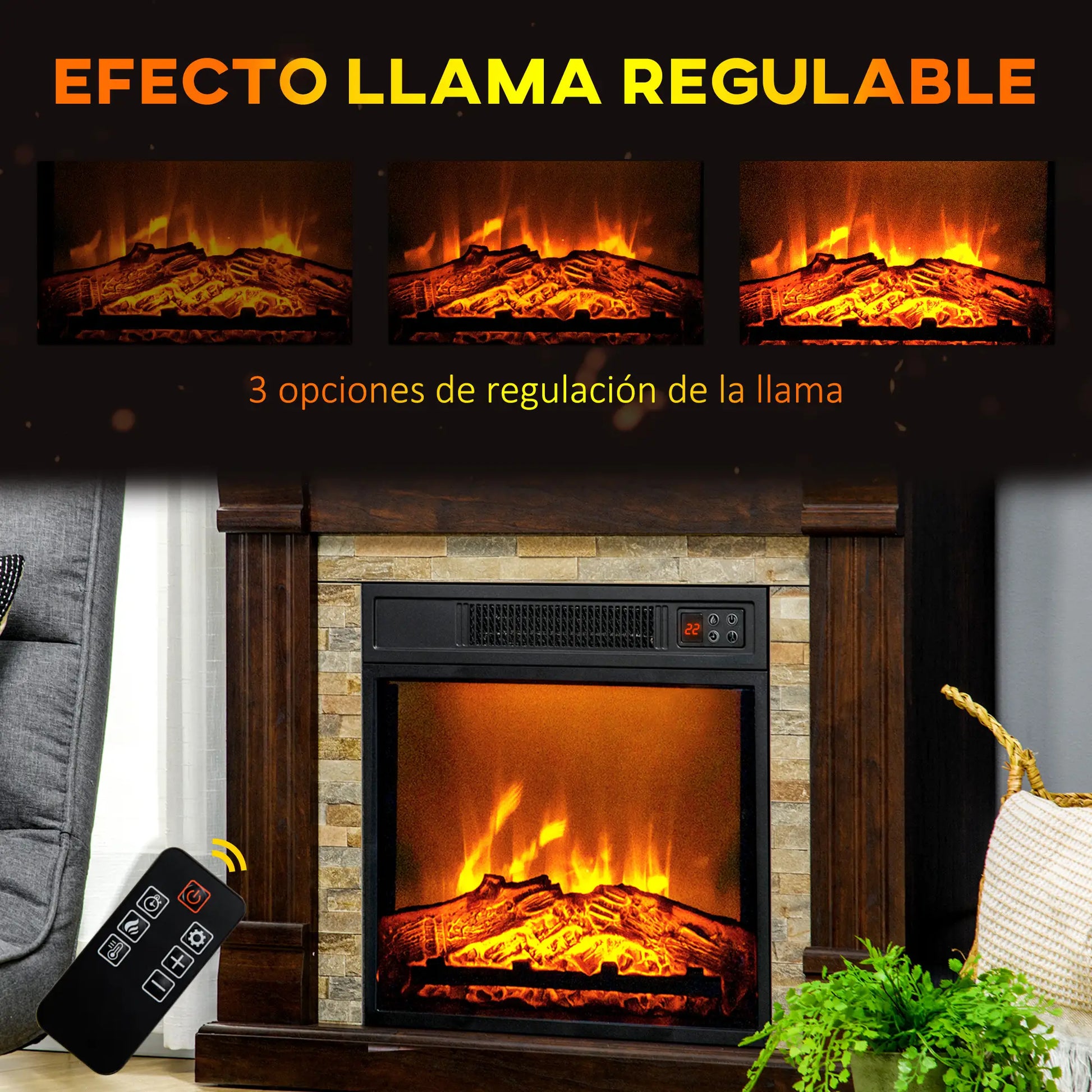 CHIMENEA ELÉCTRICA BROWNFIRE COZY 1800W 80 CM image 2