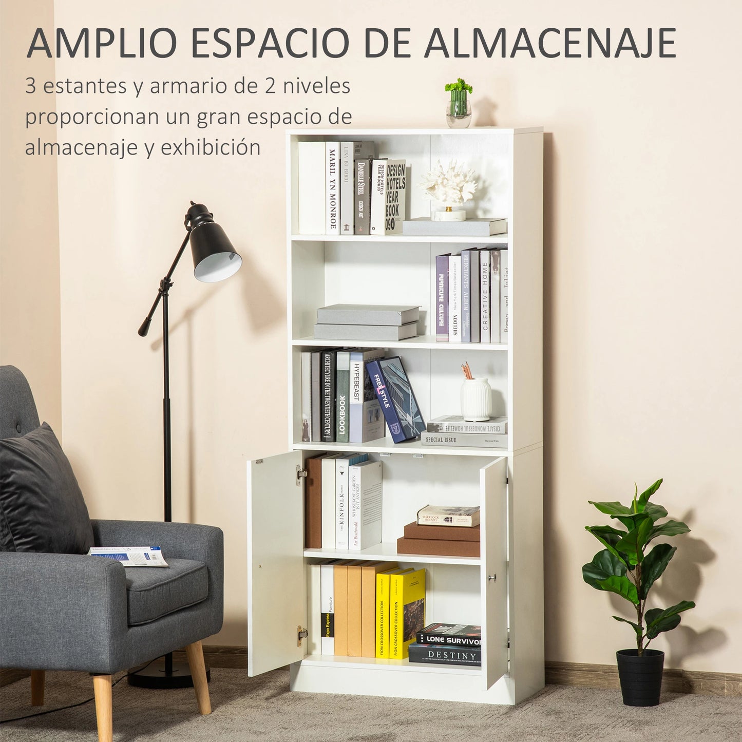 📚 Librería Modelo ESSENZA – Orden y Elegancia en un Solo Mueble